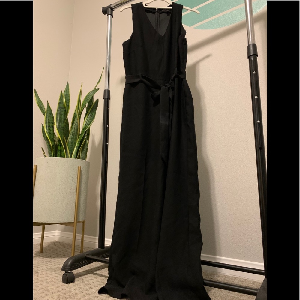 Banana Republic Black Simple Jumpsuit V Neck Size